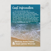 Hochzeitsdetails zum Blue Sea Beach Begleitkarte (Vorderseite)