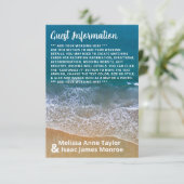 Hochzeitsdetails zum Blue Sea Beach Begleitkarte (Stehend Vorderseite)