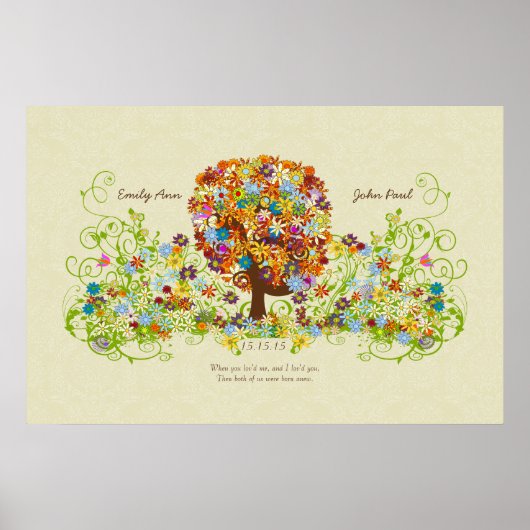 Hochzeitsdiagramm auf der Waldseite des Zaubers Poster (Vorne)