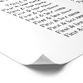 Hochzeitsdiagramm aus heiß rosa Gelbblütenblättern Poster (Ecke)