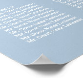 Hochzeitsdiagramm der blauen Magnolia Poster (Ecke)