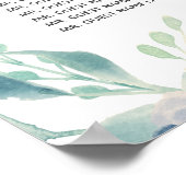 Hochzeitsdiagramm der Blauen Rose Poster (Ecke)