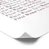 Hochzeitsdiagramm der Borgundy Floral Monogram Poster (Ecke)