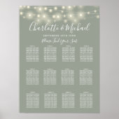 Hochzeitsdiagramm der grünen Zeichenfolgen Poster (Vorne)