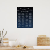 Hochzeitsdiagramm der Himmelsschifffahrt Poster (Küche)