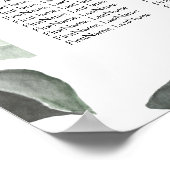 Hochzeitsdiagramm der rosa Farbe Grün floralen Sei Poster (Ecke)