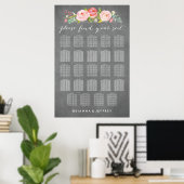 Hochzeitsdiagramm der Rose Garden Poster (Heimbüro)