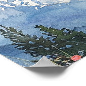 Hochzeitsdiagramm der Wasserfarben Poster (Ecke)