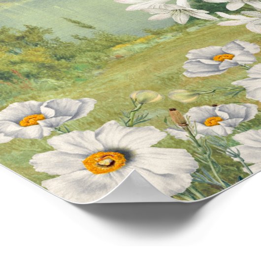 Hochzeitsdiagramm der Wildblume Wasserfarbe Poster (Ecke)