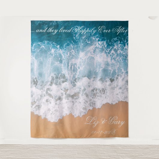 Hochzeitsdiagramm für Beach-Foto Wandteppich (Vorderseite)