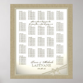 Hochzeitsdiagramm für Burlap und Bow Poster