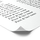 Hochzeitsdiagramm für duftende blaue Flora Poster (Ecke)