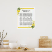 Hochzeitsdiagramm für gelbe Zitronenflora Poster (Küche)