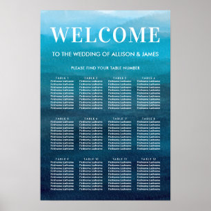 Hochzeitsdiagramm für Hochzeiten in Aquarellen Poster