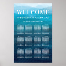 Hochzeitsdiagramm für Hochzeiten in Aquarellen Poster