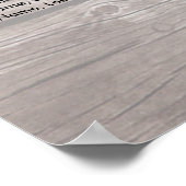 Hochzeitsdiagramm für Holzflorenleuchten Poster (Ecke)