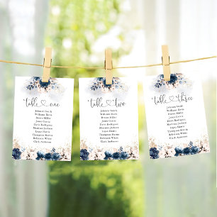 Hochzeitsdiagramm für Navy Blue und Dusty Rose