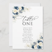 Hochzeitsdiagramm für Navy Blue und White Roses (Vorderseite)