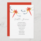 Hochzeitsdiagramm für Rote Dragonfly Einladung (Vorne/Hinten)