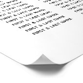 Hochzeitsdiagramm für Schwarz und Weiß Poster (Ecke)