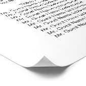 Hochzeitsdiagramm für Schwarz und Weiß Poster (Ecke)