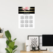 Hochzeitsdiagramm für Schwarz und Weiß Poster (Heimbüro)