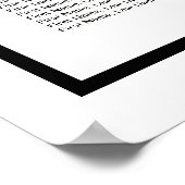 Hochzeitsdiagramm für Schwarz-Weiß-Blumenland Poster (Ecke)