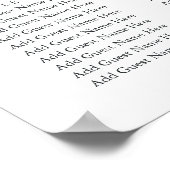 Hochzeitsdiagramm für tropische Blätter Poster (Ecke)