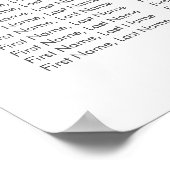 Hochzeitsdiagramm für Vintage Wasserfarben Poster (Ecke)