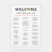 Hochzeitsdiagramm für Wasserfarben Acrylschild (Vorderseite)