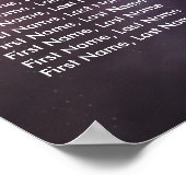 Hochzeitsdiagramm Galaxy Nebula Konstellationen Poster (Ecke)