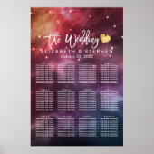 Hochzeitsdiagramm Galaxy Nebula Konstellationen Poster (Vorne)