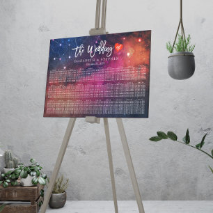 Hochzeitsdiagramm Galaxy Nebula Konstellationen Poster