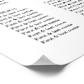 Hochzeitsdiagramm in Rosa und Weiß Poster (Ecke)