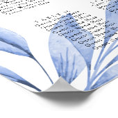 Hochzeitsdiagramm mit dunkelblauer Rosa Rosa Poster (Ecke)