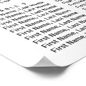 Hochzeitsdiagramm mit grün-blau-weißem Blumenmuste Poster (Ecke)