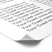 Hochzeitsdiagramm mit leuchtend rosa Aquarellfarbe Poster (Ecke)