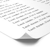 Hochzeitsdiagramm mit weichem Pfirsichfarben Poster (Ecke)