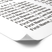 Hochzeitsdiagramm von Burgundy Marsala Red Floral Poster (Ecke)