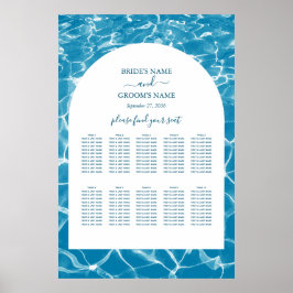 Hochzeitsdiagramm zum Blue Ocean Beach Poster
