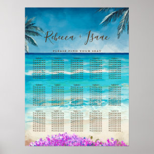 Hochzeitsdiagramm zum Blue Ocean von Watercolor Be Poster