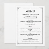 Hochzeitsdinner-Menü Menükarte (Vorne/Hinten)