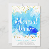 Hochzeitsdinner Probe zwischen Wasserfarbe und Kor Einladung (Vorderseite)