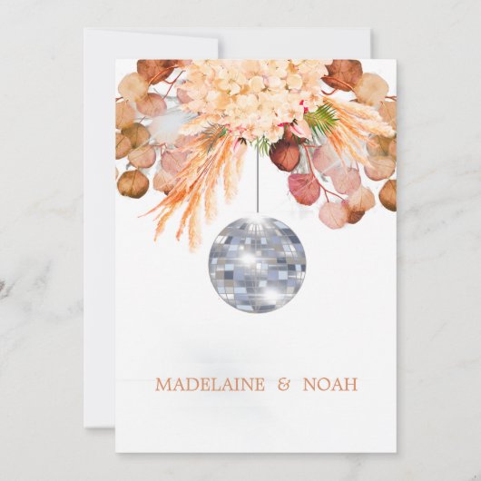 Hochzeitsdisco Ball Elegante Eleganz Einladung (Rückseite)