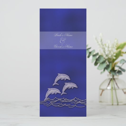 Hochzeitsdolphin Einladung (Stehend Vorderseite)