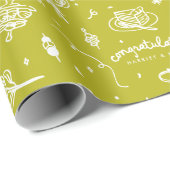 Hochzeitsdoodles anpassbares Design Geschenkpapier (Rolleneckpunkt)