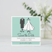 Hochzeitsdoodles | Save The Date (Stehend Vorderseite)