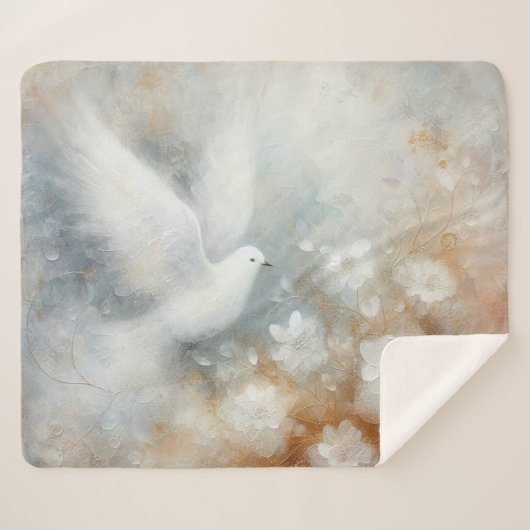 Hochzeitsdove Floral Sherpa Blanket Sherpadecke (Vorderseite (Horizontal))