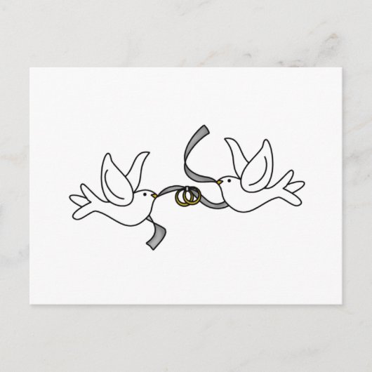 Hochzeitsdoves mit Rings Cards Postkarte (Vorderseite)