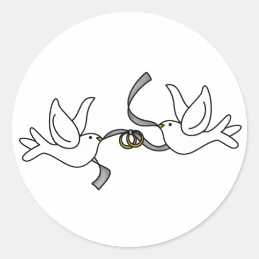 Hochzeitsdoves mit Rings Sticker (Vorderseite)